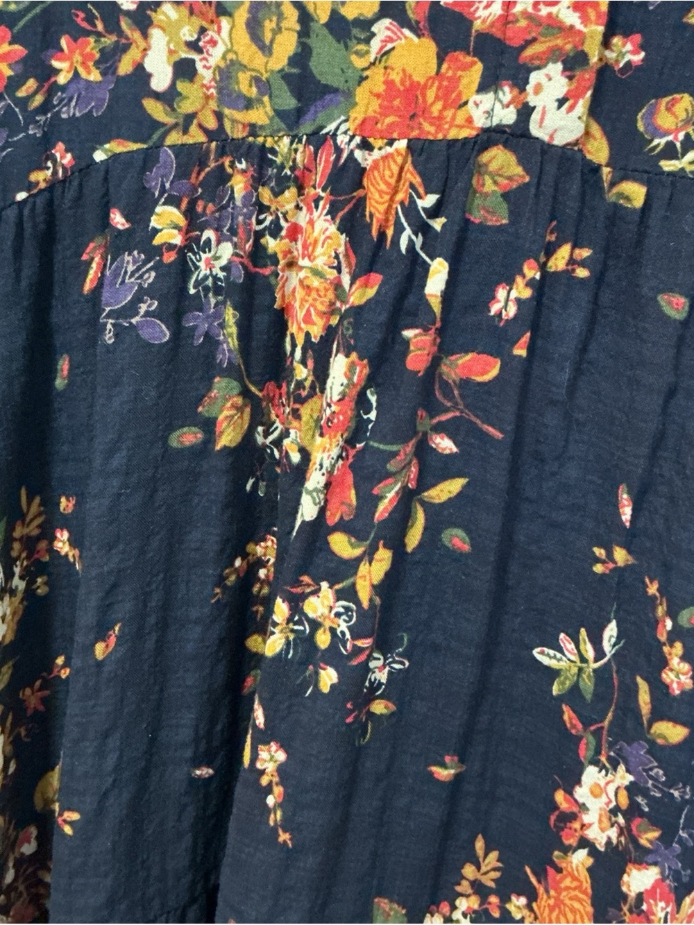 Natural Life Rebecca Midi Dress Navy Red Bouquets Floral Boho Pockets M - Picture 6 of 7